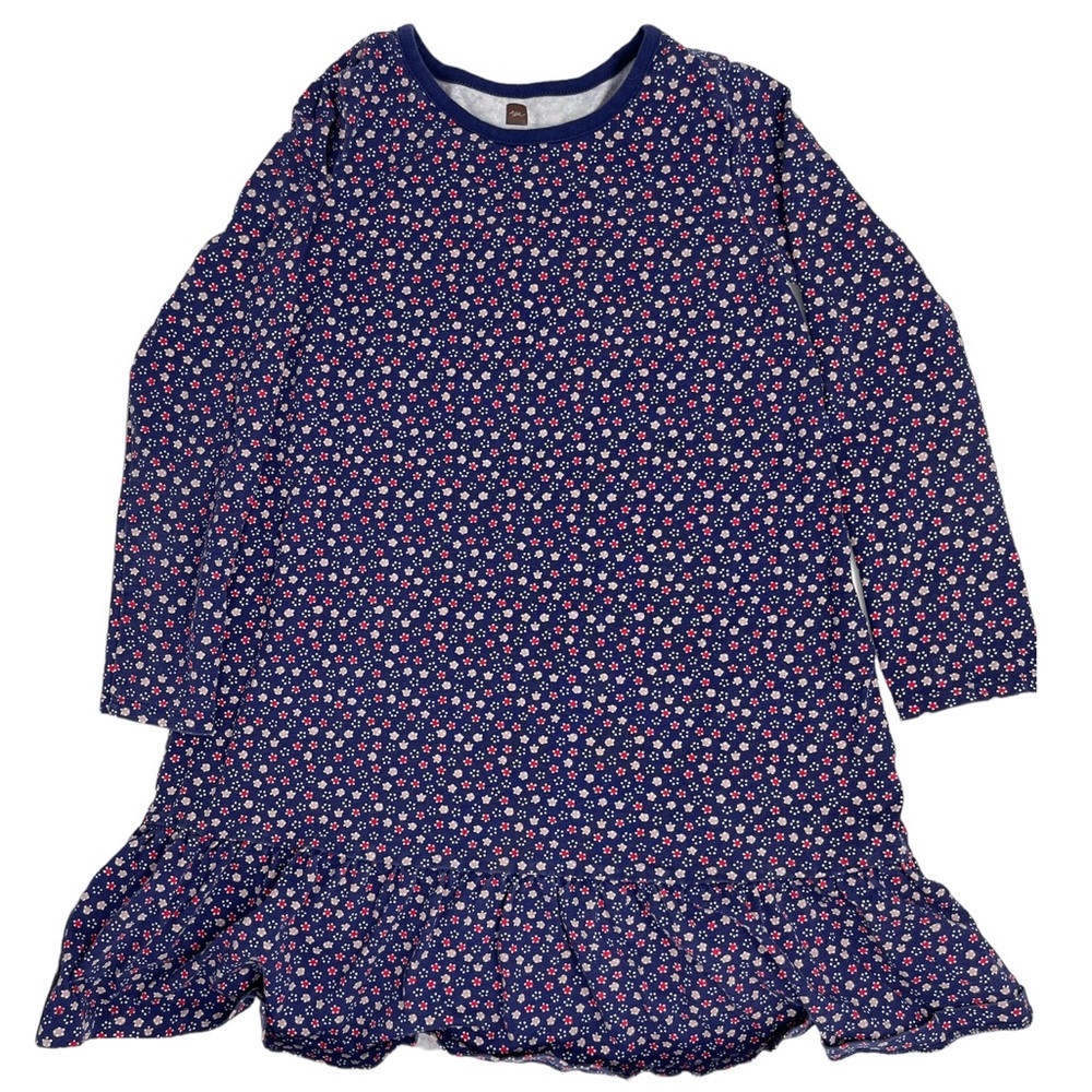 TEA COLLECTION: Floral, Long-Sleeve, Drop Waist Dress, Size 7